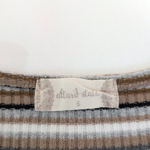 Altar'd State Striped Ribbed Button-Front Midi Dress S - Picture 4 of 7